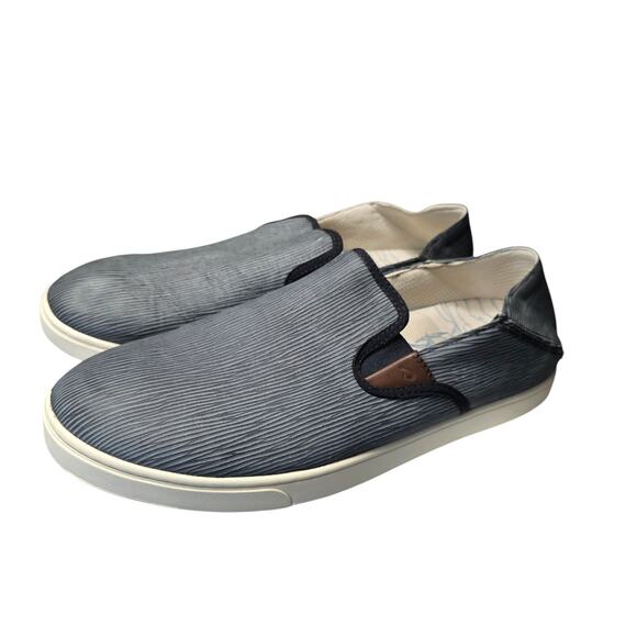 OluKai Kahu Kai Men\'s Slip-on Comfort Shoes, Size 13, Dark Gray/Off White main image 4